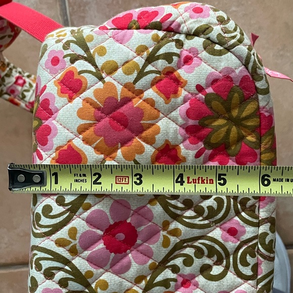 VERA BRADLEY Folkloric Pink Orange Floral Large Travel Multi-sectional Backpack - Picture 13 of 16